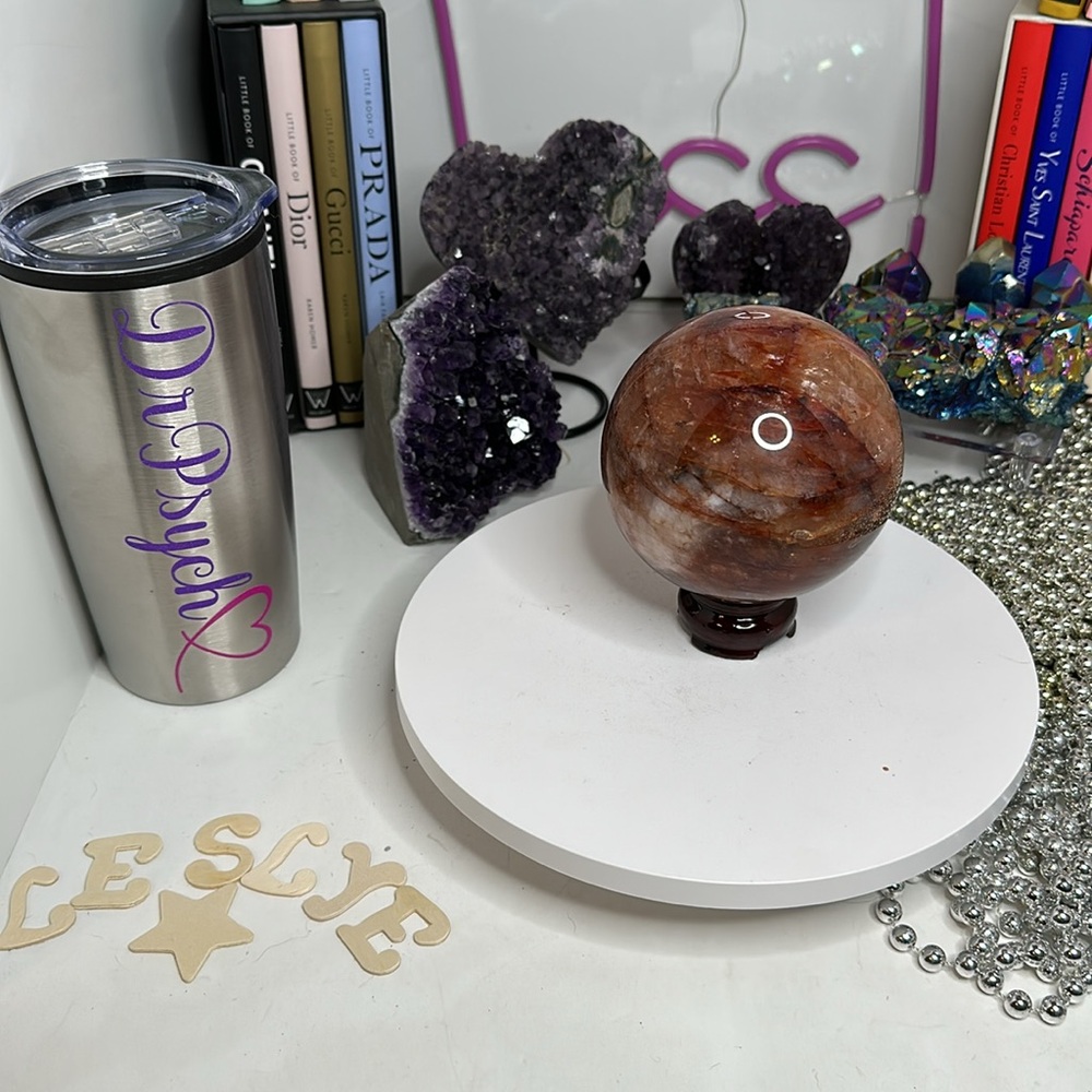 Hematoid (Fire) Quartz Large Sphere - 002 95MM 1240g - FIREQTZSPHERE002